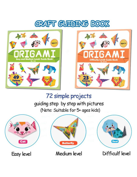 Kit de Origami para Niños hapray 152 Hojas 72 Patrones Kit de Origami para Niños hapray 152 Hojas 72 Patrones