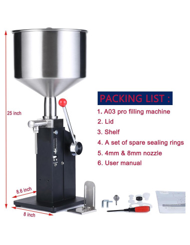 Máquina de Llenado Manual KIMTEM A03 5-50ml Acero Inoxidable