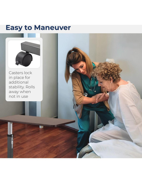 Mesa sobre la cama Drive Medical 13067 ajustable con ruedas Mesa sobre la cama Drive Medical 13067 ajustable con ruedas