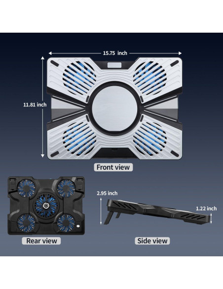 Soporte Enfriador de Laptop IMMOENUC Peltier 5 Ventiladores 40x30cm Soporte Enfriador de Laptop IMMOENUC Peltier 5 Ventiladores 40x30cm