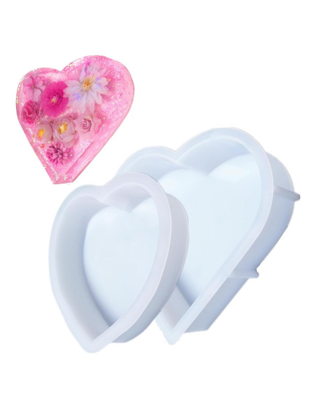 Moldes de Silicona Corazón AOEDEO 2 Pcs 21.8cm y 18.3cm Moldes de Silicona Corazón AOEDEO 2 Pcs 21.8cm y 18.3cm