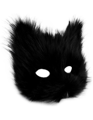 Máscara de Zorro Gato Peluche para Fiesta Halloween Adulto