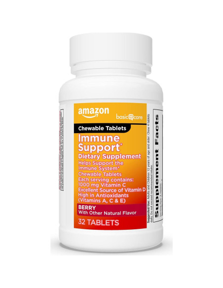 Suplemento Inmunológico Amazon Basic Care 32 Tabletas Masticables Sabor Bayas Suplemento Inmunológico Amazon Basic Care 32 Tabletas Masticables Sabor Bayas