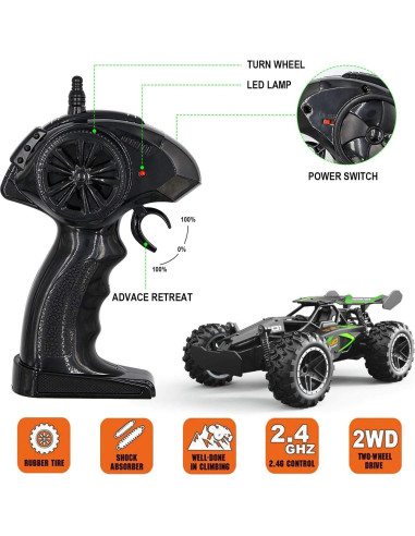 Coche RC Todo Terreno DoDoMagxanadu 1:18 Negro Verde