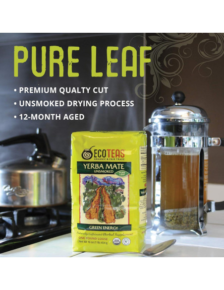 Té de Yerba Mate Orgánico ECOTEAS 0.45 kg - Energía Natural Té de Yerba Mate Orgánico ECOTEAS 0.45 kg - Energía Natural