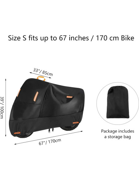 Cubierta de Bicicleta SECELES Impermeable 300D Negra para 1 Bicicleta Cubierta de Bicicleta SECELES Impermeable 300D Negra para 1 Bicicleta