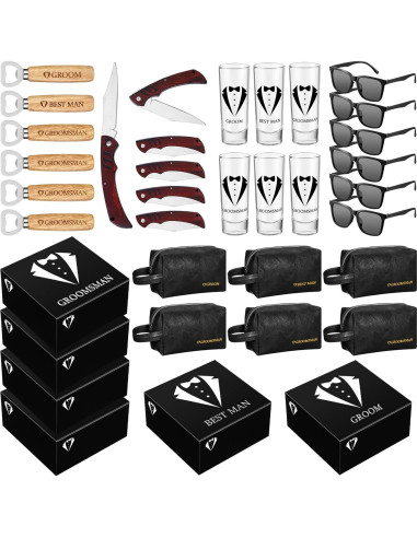 Set de Regalos para Padrinos Yungyan 36 Piezas Negro