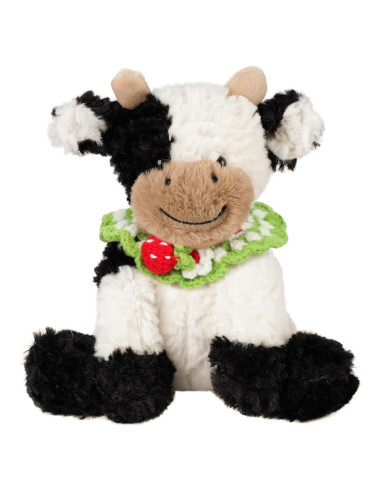 Peluches de Vaca Hopearl con Babero de Fresa 23 cm