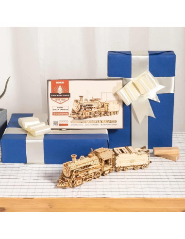 Kits de construcción ROKR MC Expreso de Vapor 3D - 30.5x6.6x8.1 cm