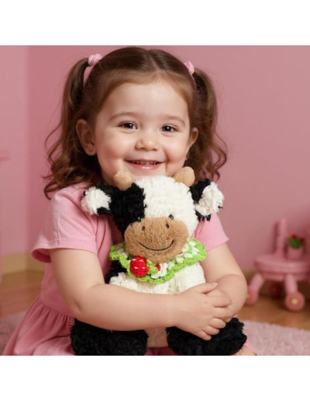 Peluches de Vaca Hopearl con Babero de Fresa 23 cm Peluches de Vaca Hopearl con Babero de Fresa 23 cm