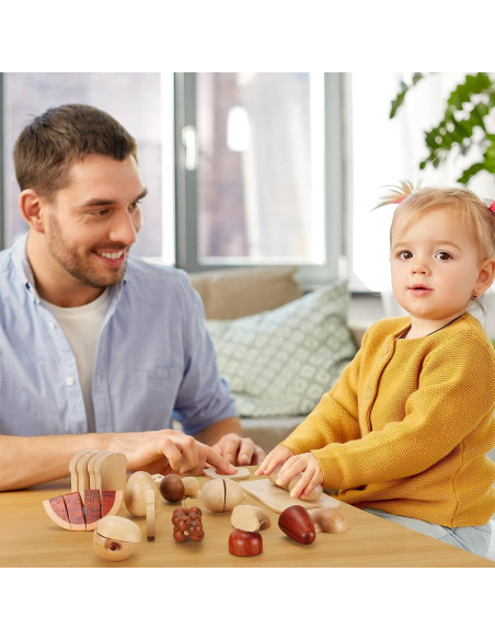 Conjunto de Comida de Madera WHOHOLL para Niños - 29 Piezas Conjunto de Comida de Madera WHOHOLL para Niños - 29 Piezas
