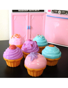 Juego de Comida de Postre GIFTEXPRESS 6 Mini Cupcakes Juguete 2