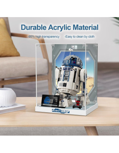 Caja de Exhibición Acrílica NAOCARD para Lego R2-D2 75379