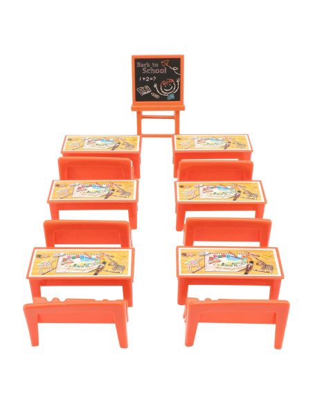 Juego de Muebles de Aula Miniatura NUOBESTY 13 Piezas Juego de Muebles de Aula Miniatura NUOBESTY 13 Piezas
