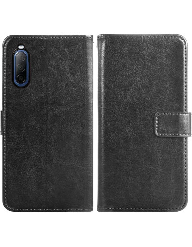 Funda de Cartera Asuwish para Sony Xperia 10 II - Negro