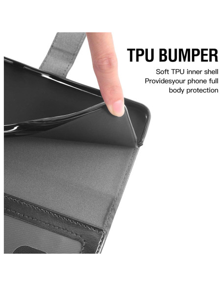 Funda de Cartera Asuwish para Sony Xperia 10 II - Negro