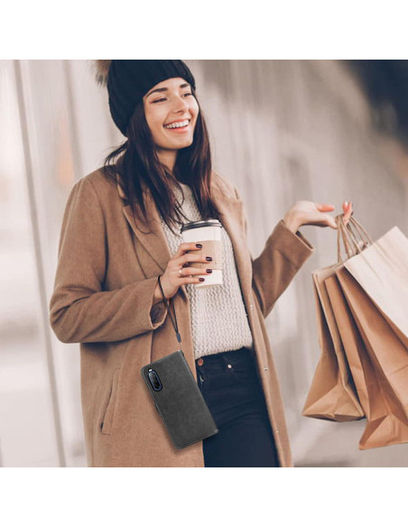 Funda de Cartera Asuwish para Sony Xperia 10 II - Negro