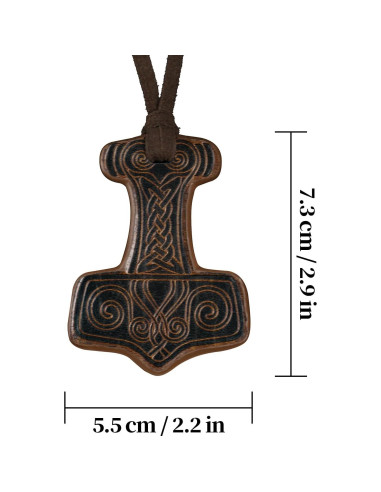 Collar Viking HiiFeuer Martillo de Thor Cuero Sintético