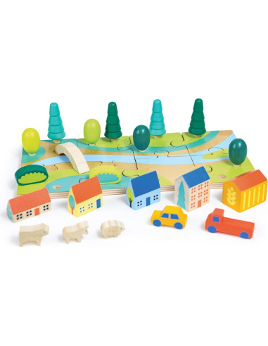Juego de Madera Tiny Town Mentari - 29 Piezas para Niños 3+
