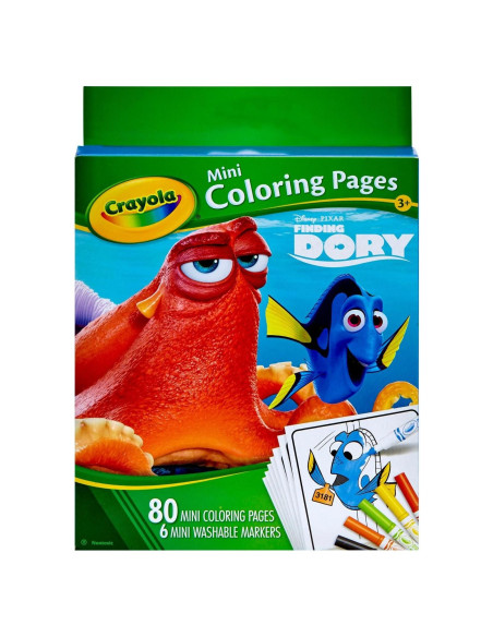 Crayola Mini Páginas para Colorear Dory - 80 Hojas y 6 Marcadores Crayola Mini Páginas para Colorear Dory - 80 Hojas y 6 Marcadores