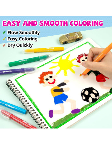 Crayones Twist Lavables ANYUKE 12 Colores No Tóxicos