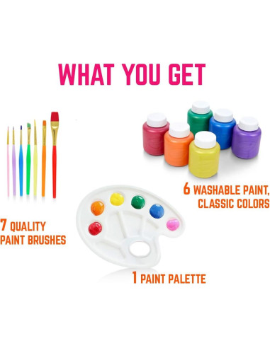 Juego de Pintura Lavable para Niños The Mega Deals 16 Piezas