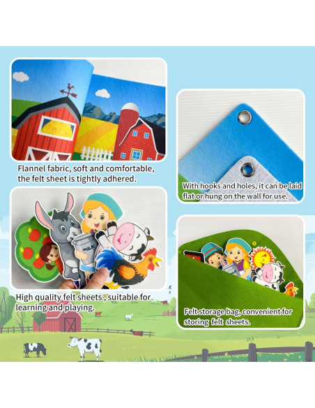 Juego de Tablero de Fieltro PENGFULL 111.76x71.12 cm Animales Juego de Tablero de Fieltro PENGFULL 111.76x71.12 cm Animales
