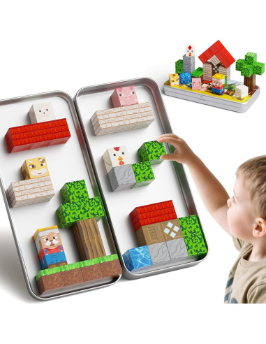 Juguetes de Viaje Magnéticos Hunloot - 35PCS Animales de Granja