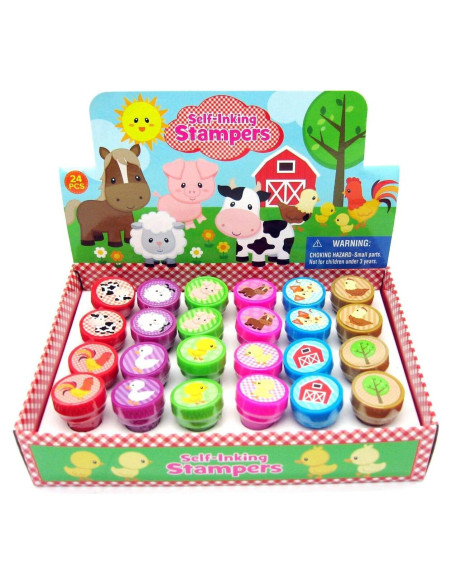 Sellos de Plástico y Goma de Animales de Granja TINYMILLS - 24 Pcs Sellos de Plástico y Goma de Animales de Granja TINYMILLS - 24 Pcs