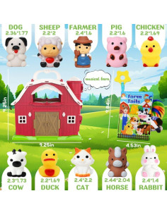 Gran Granja Musical Roja Kimicare con Animales y Libro 2