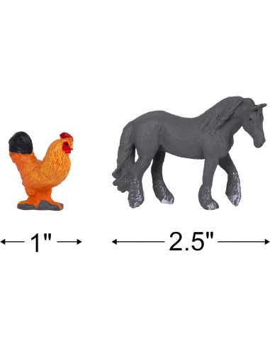 Set de 12 Figuritas de Animales de Granja ArtCreativity - Decoraciones Realistas para Pasteles