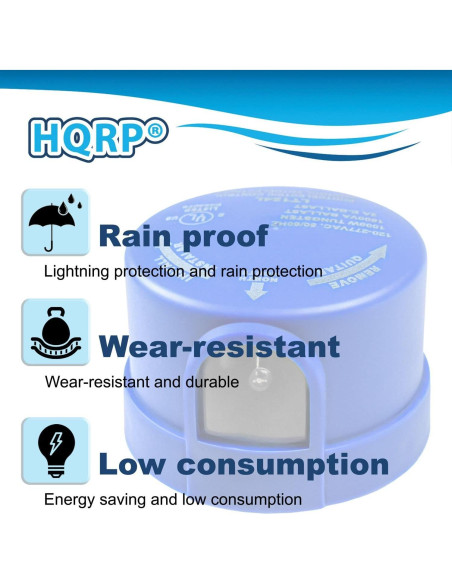 Sensor de Fotocélula HQRP 2-Pack Interruptor Luz Exterior 1000W Sensor de Fotocélula HQRP 2-Pack Interruptor Luz Exterior 1000W