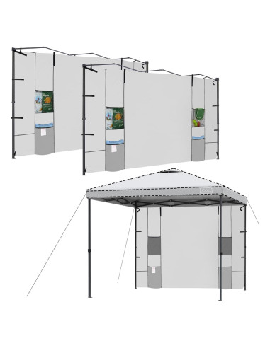 Paredes Laterales KAMPKEEPER 10x10 con 4 Bolsillos - Blanco