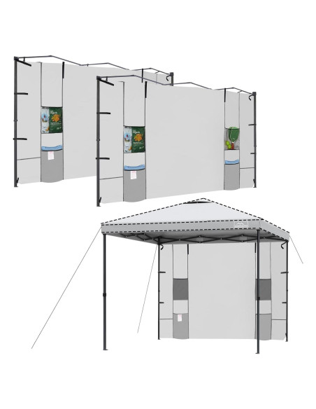 Paredes Laterales KAMPKEEPER 10x10 con 4 Bolsillos - Blanco Paredes Laterales KAMPKEEPER 10x10 con 4 Bolsillos - Blanco