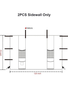 Paredes Laterales KAMPKEEPER 10x10 con 4 Bolsillos - Blanco 2