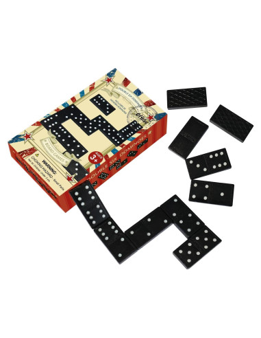 Juego de Damas Doble 6 de Madera Offelec - 28 Fichas