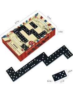 Juego de Damas Doble 6 de Madera Offelec - 28 Fichas 2