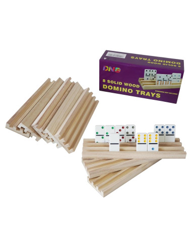 Juego de 8 Soportes de Dominó de Madera DNB - 3 Ranuras