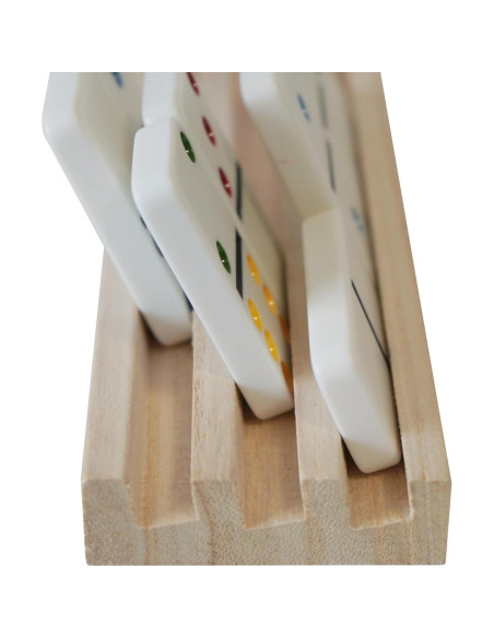 Juego de 8 Soportes de Dominó de Madera DNB - 3 Ranuras Juego de 8 Soportes de Dominó de Madera DNB - 3 Ranuras