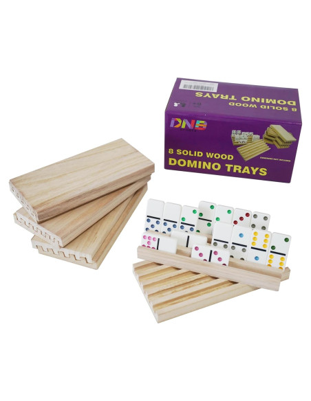 Juego de 8 Soportes de Dominó de Madera DNB - 5 Ranuras Juego de 8 Soportes de Dominó de Madera DNB - 5 Ranuras