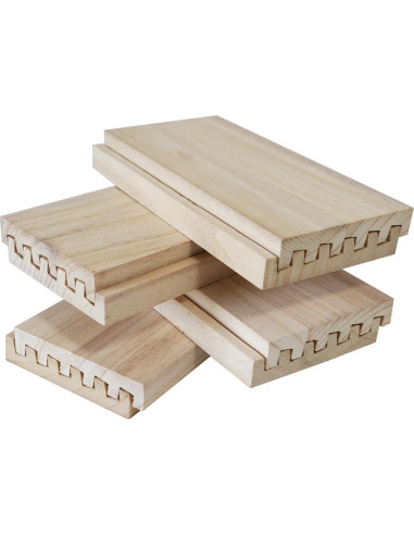 Juego de 8 Soportes de Dominó de Madera DNB - 5 Ranuras
