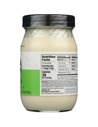 Mayonesa Vegana Ligera de Canola Spectrum Naturals 454 g