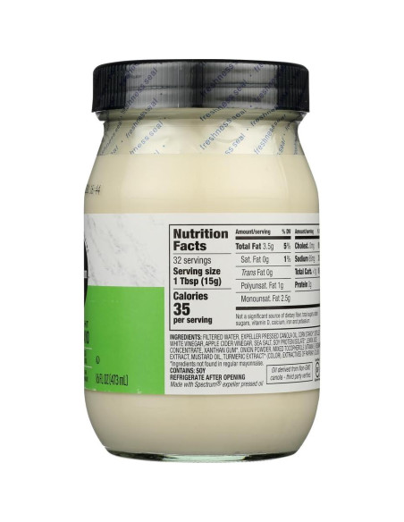 Mayonesa Vegana Ligera de Canola Spectrum Naturals 454 g Mayonesa Vegana Ligera de Canola Spectrum Naturals 454 g