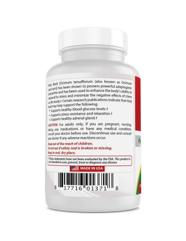 Albahaca Sagrada 500 mg 120 Cápsulas Vegetales Mejores Naturales