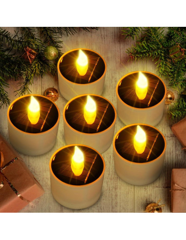 Luces de Té Solares LED Stadeco 6 Pack 5.8cm para Exterior