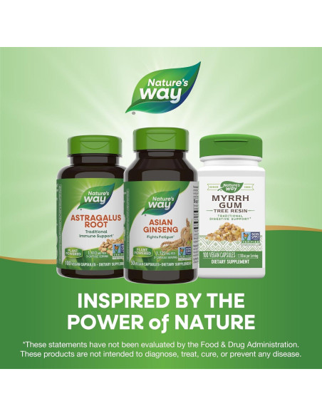 Ginseng Asiático Nature's Way 1120mg 50 Cápsulas Veganas Ginseng Asiático Nature's Way 1120mg 50 Cápsulas Veganas