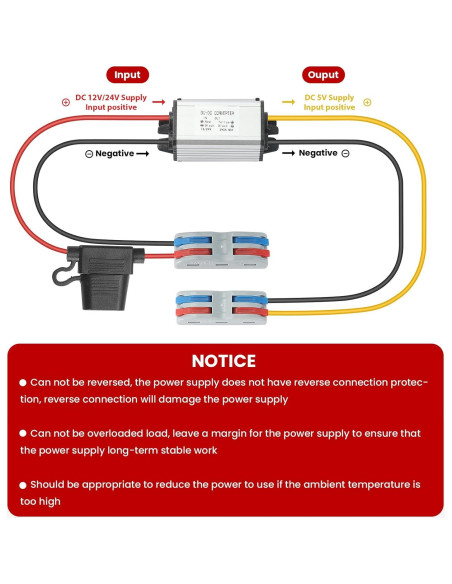 Convertidor DC-DC MZHOU 8-32V a 5V 5A IP67 para Vehículos Convertidor DC-DC MZHOU 8-32V a 5V 5A IP67 para Vehículos