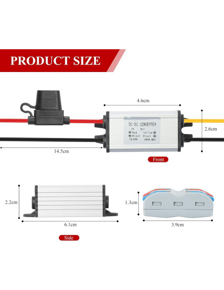 Convertidor DC-DC MZHOU 8-32V a 5V 5A IP67 para Vehículos Convertidor DC-DC MZHOU 8-32V a 5V 5A IP67 para Vehículos