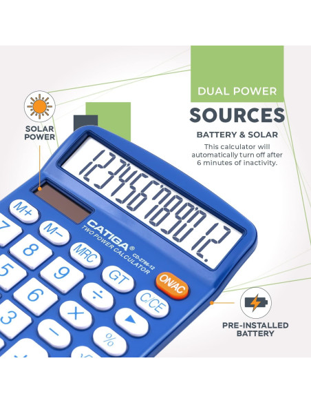 Calculadora de Escritorio Catiga CD-2786 12 Dígitos LCD Doble Alimentación Calculadora de Escritorio Catiga CD-2786 12 Dígitos LCD Doble Alimentación