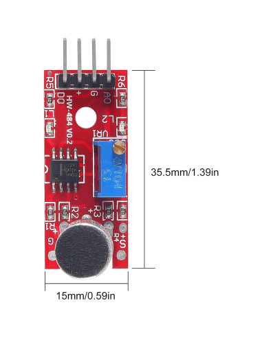 8 Módulos de Detección de Sonido KY-037 Alta Sensibilidad